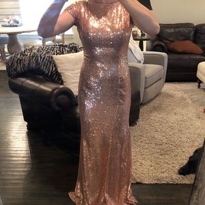 Rose gold bridesmaid dress